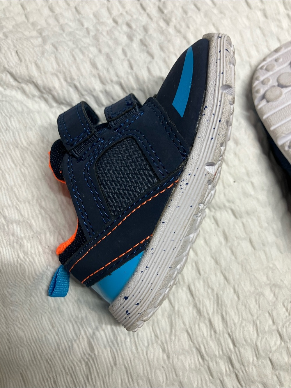 Carter's Navy Sneakers with Bright Blue Accents and Orange Lining - Picture 5 of 5